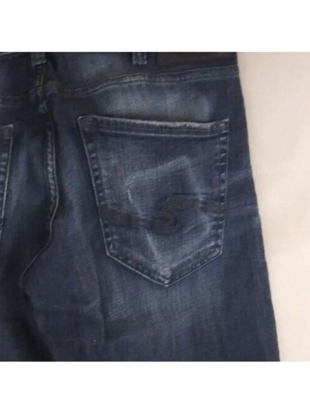 Silver Eddie Men's Distressed Whiskered Bootcut Jeans Size 33x32